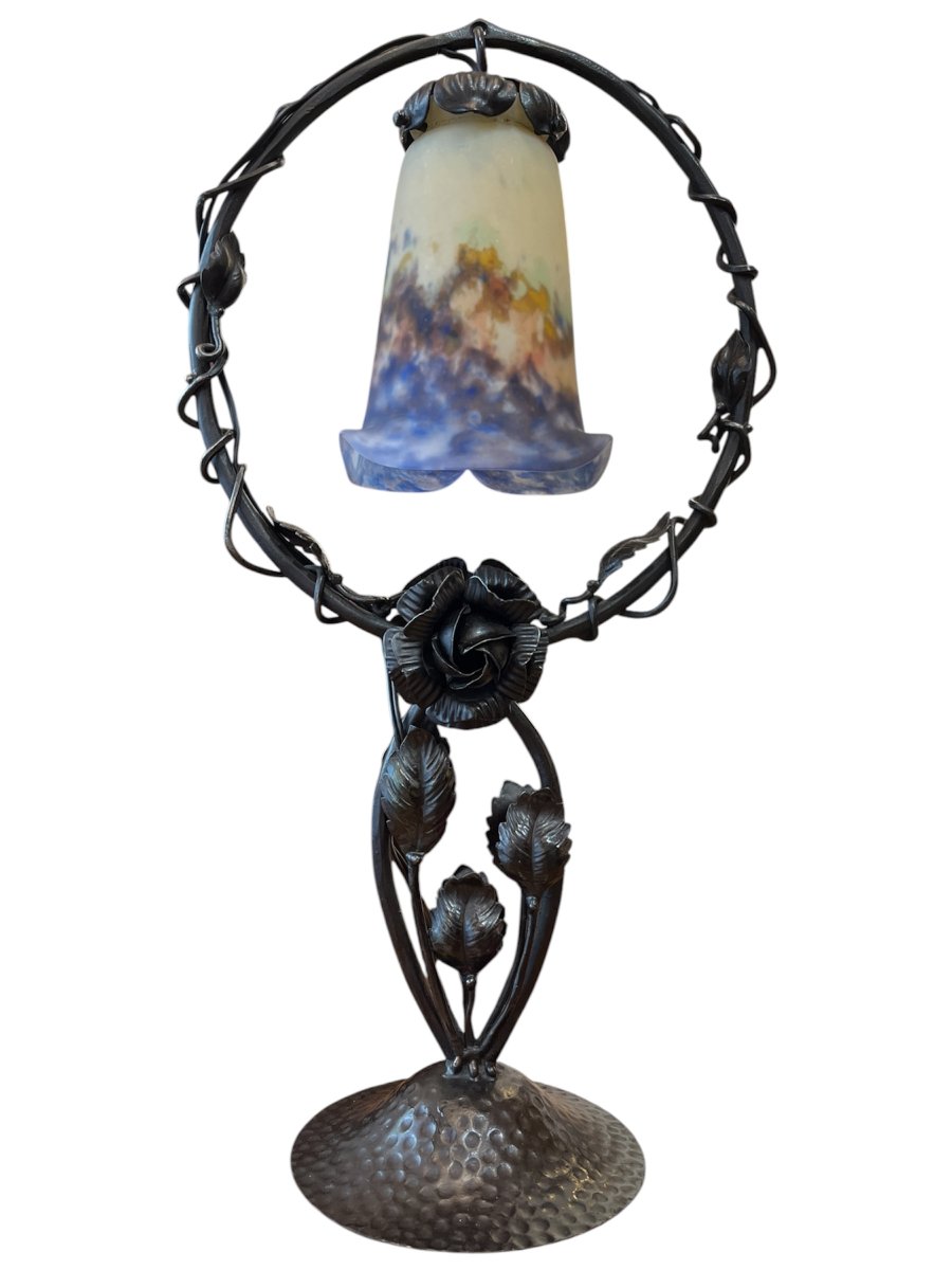 Lampe à poser Art nouveau Muller Frères Lunéville-photo-2