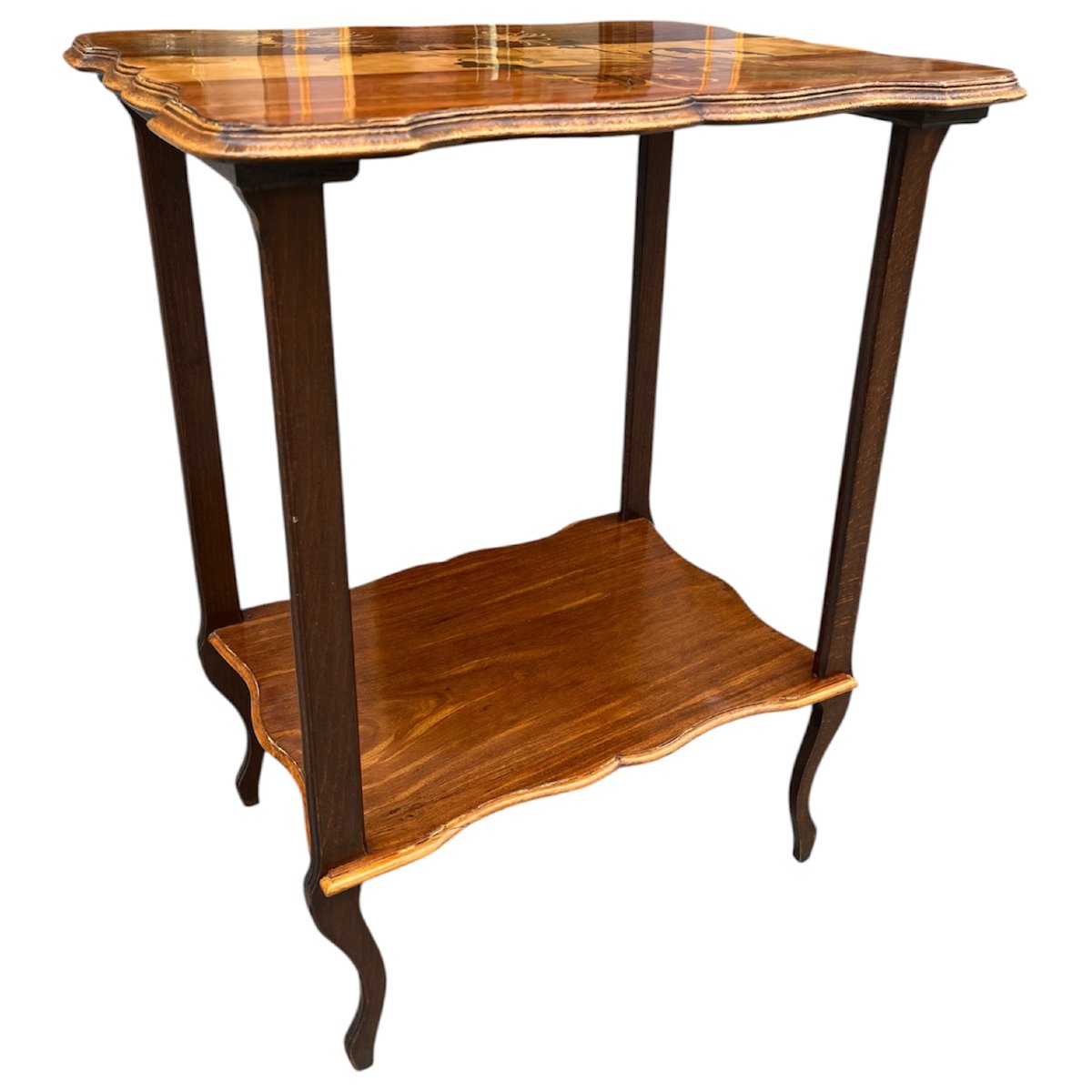 Art Nouveau Side Table By émile Gallé Featuring Dahlias-photo-2