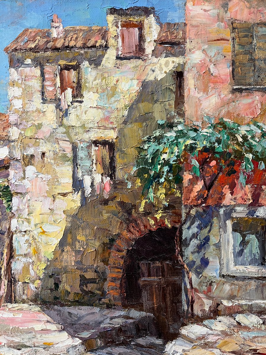 André Galzenati - Vue d’un village méditerranéen-photo-2