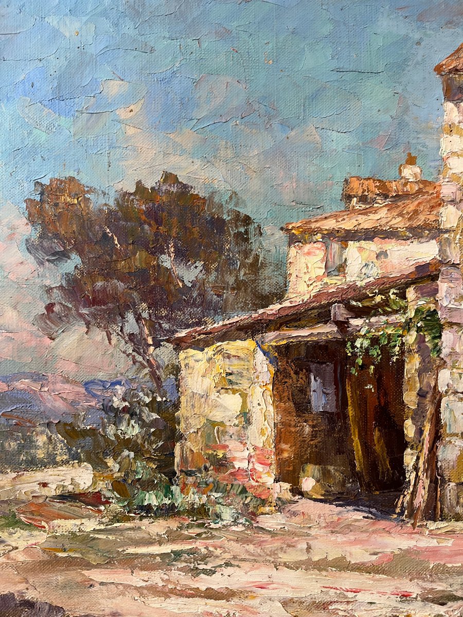 André Galzenati - Vue d’un village méditerranéen-photo-3