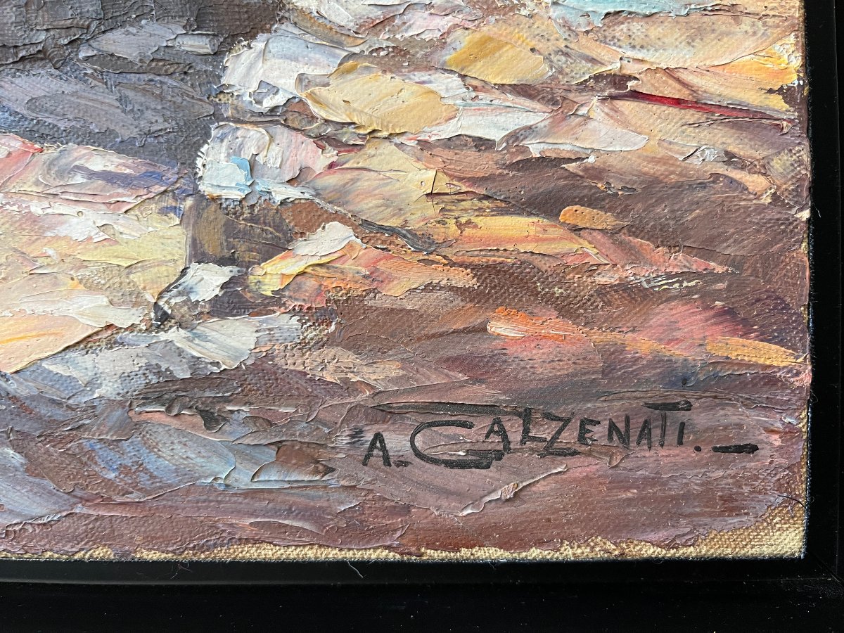 André Galzenati - Vue d’un village méditerranéen-photo-2