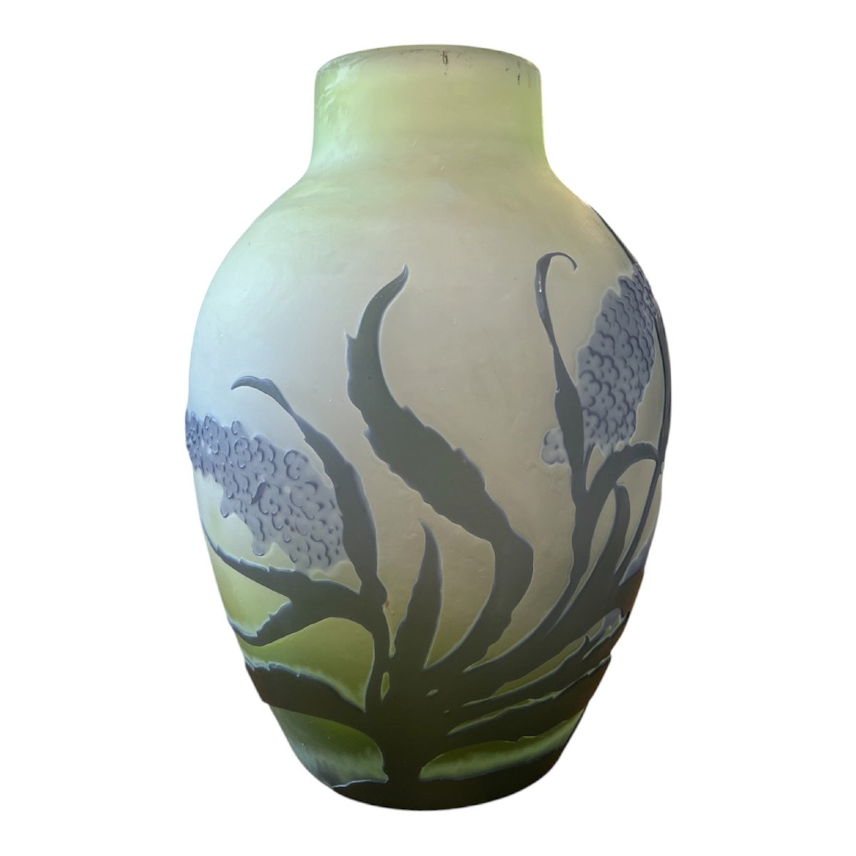 Vase Art nouveau Émile Gallé au buddleia ou arbre aux papillons-photo-1