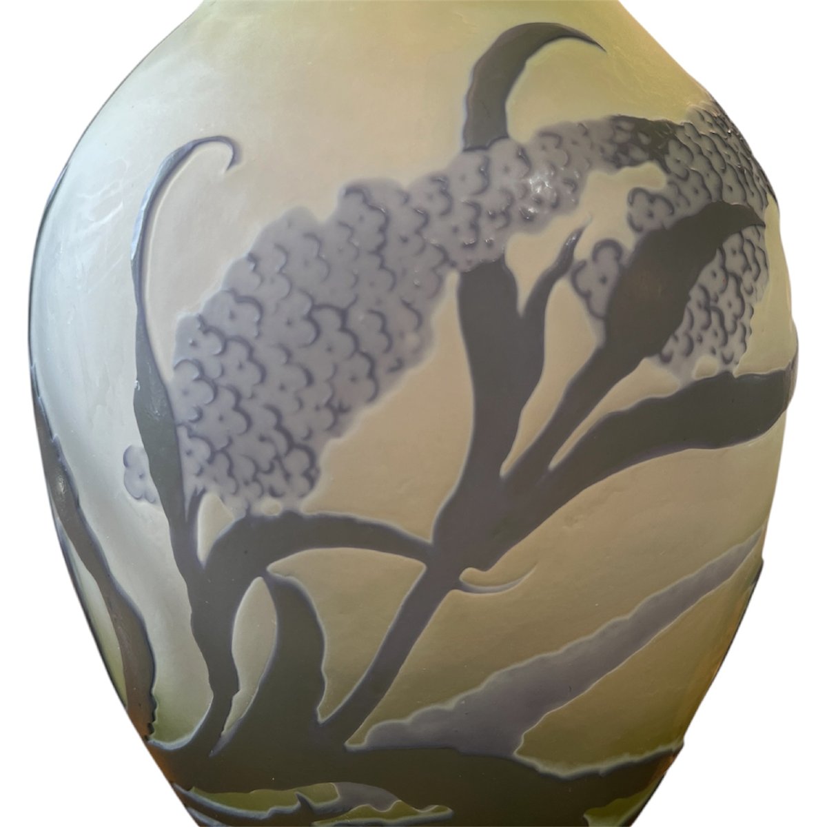 Vase Art nouveau Émile Gallé au buddleia ou arbre aux papillons-photo-2