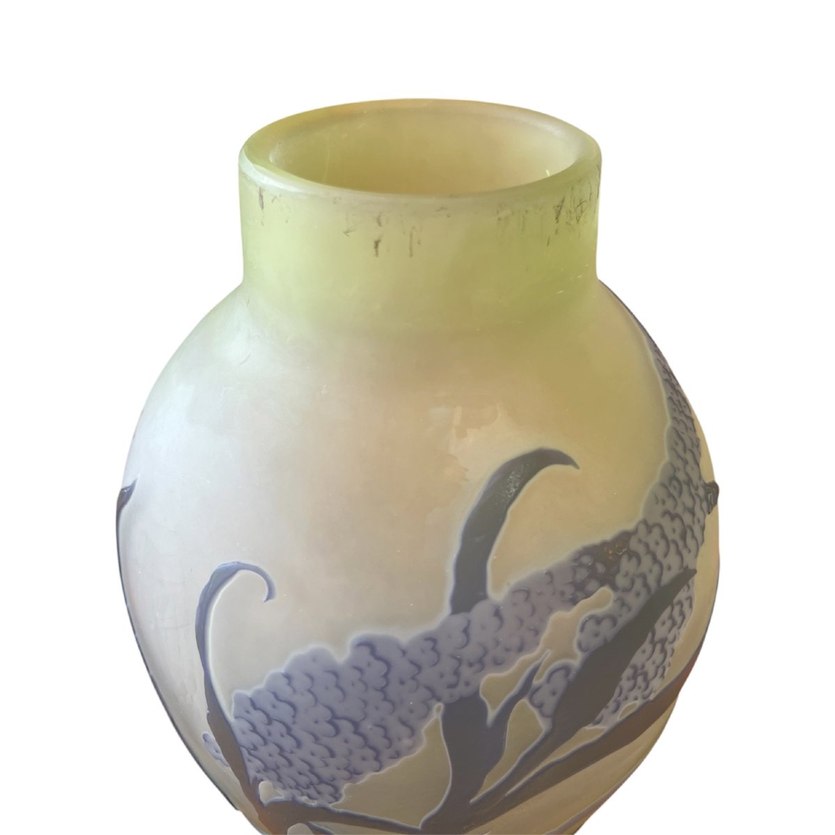 Vase Art nouveau Émile Gallé au buddleia ou arbre aux papillons-photo-3
