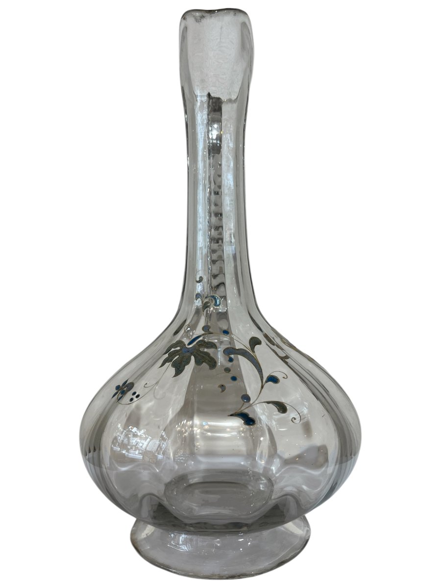 Carafe ou verseuse Art nouveau Émile Gallé en verre émaillé-photo-2