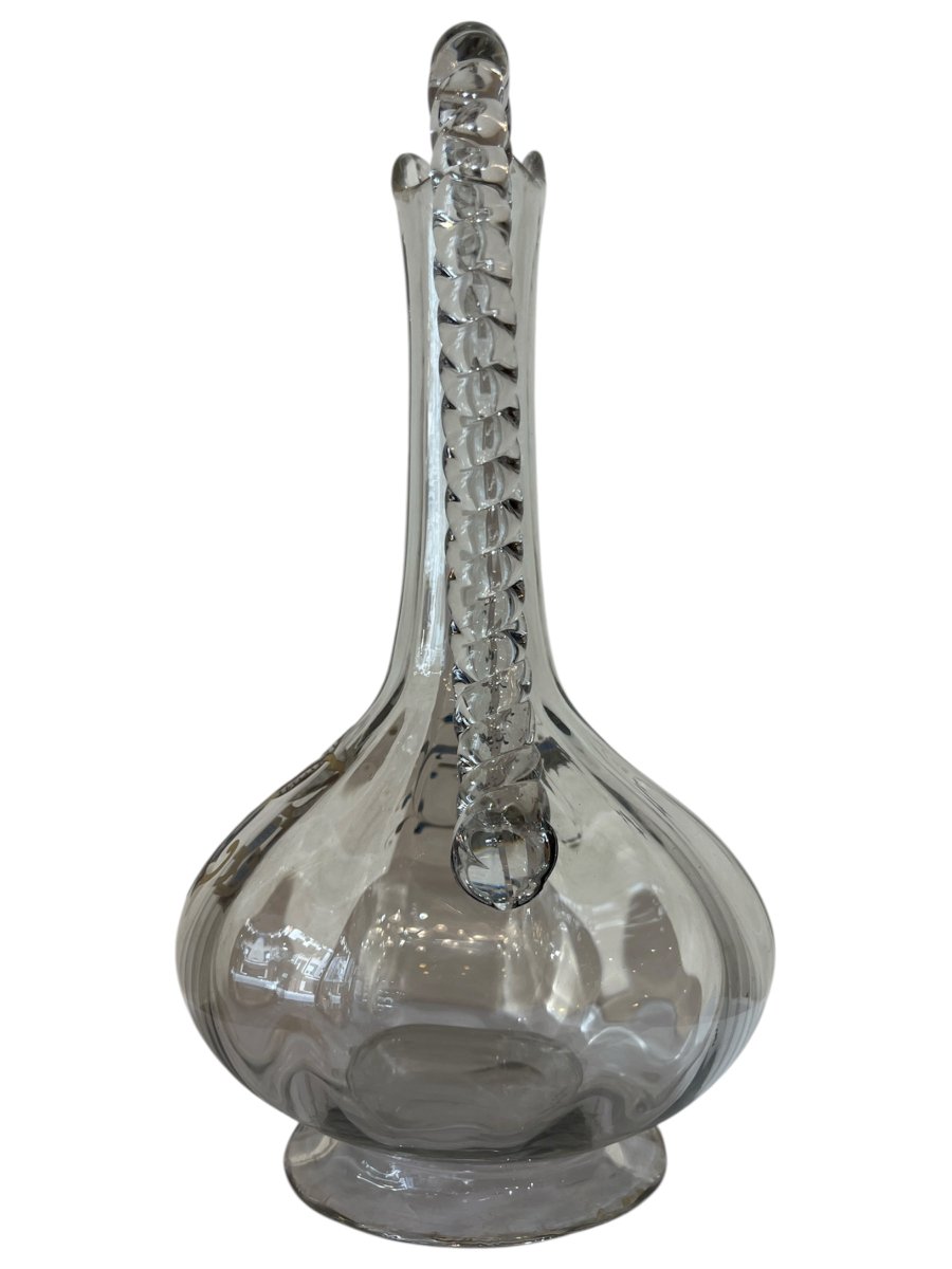 Carafe ou verseuse Art nouveau Émile Gallé en verre émaillé-photo-4