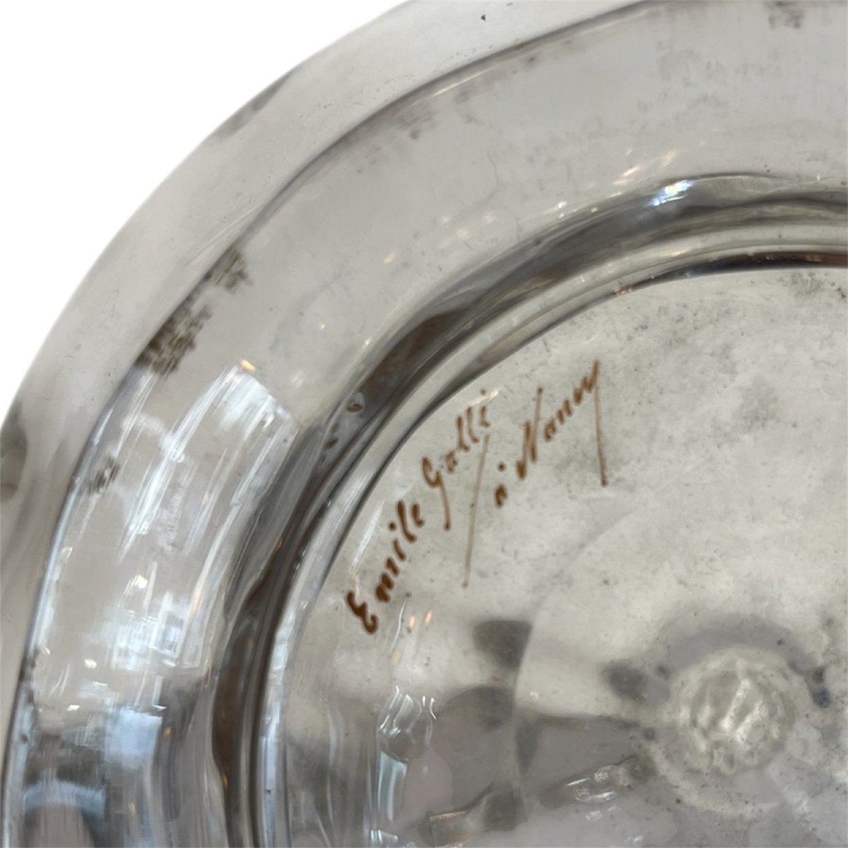 Carafe ou verseuse Art nouveau Émile Gallé en verre émaillé-photo-4