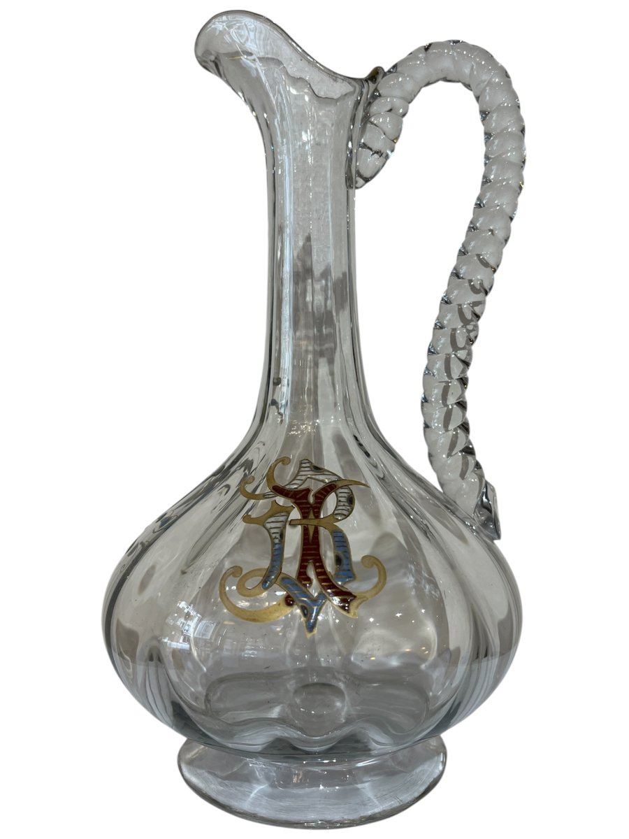 Carafe ou verseuse Art nouveau Émile Gallé en verre émaillé