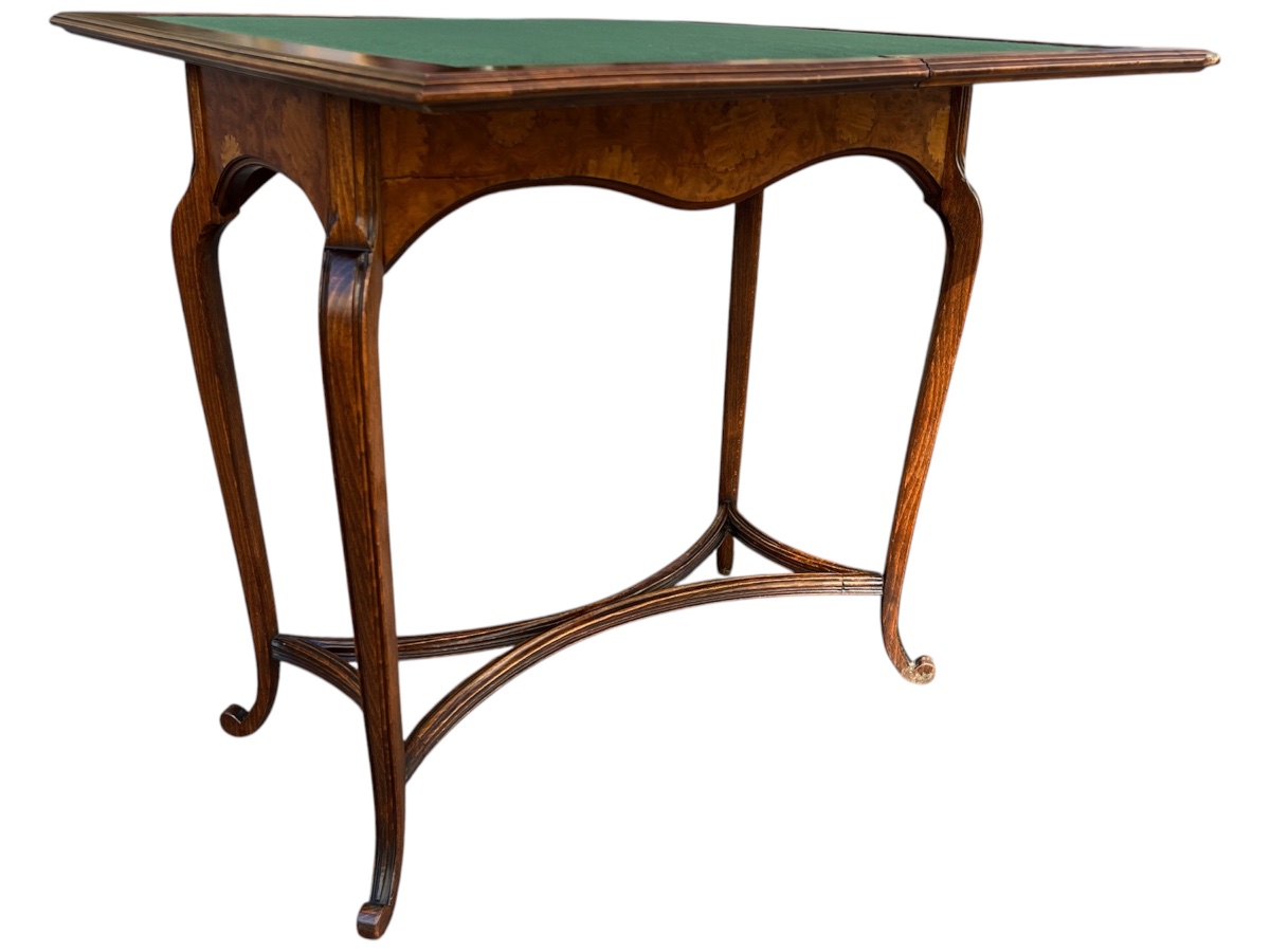 Table à jeu Art nouveau Émile Gallé aux pavots-photo-3