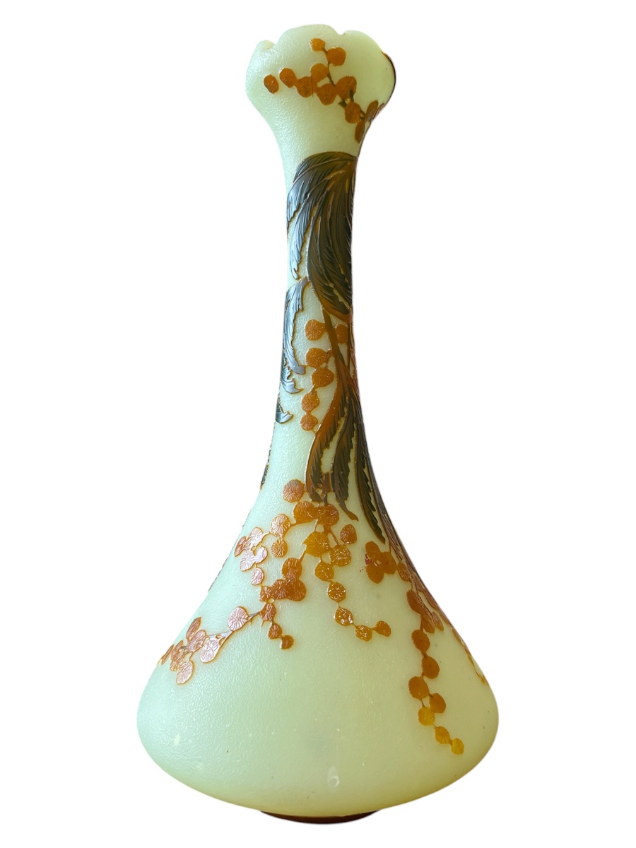 Vase Art nouveau De Vez Cristalleries de Pantin aux prunus-photo-4