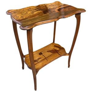 Table volante Art nouveau Émile Gallé au cerf