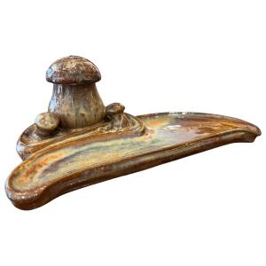 Encrier Art nouveau en grès flammé Cythère Rambervillers
