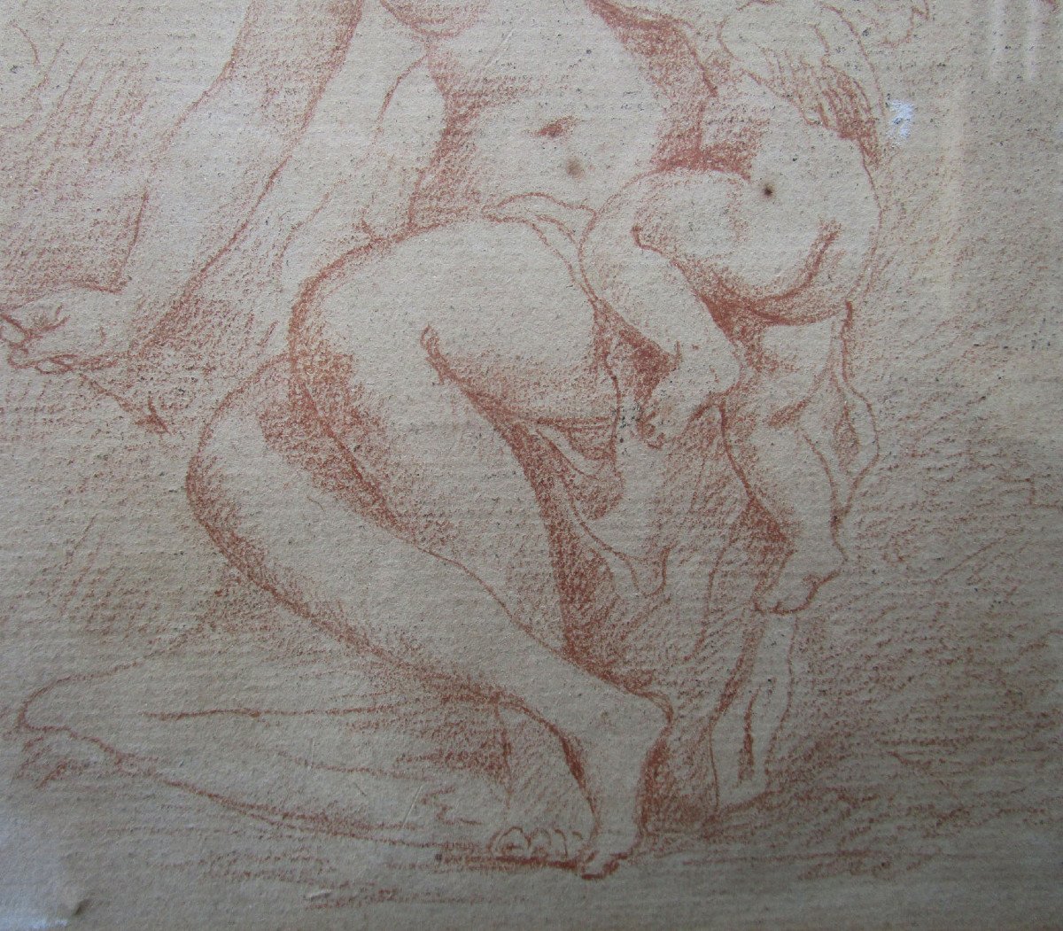 Très Beau Dessin à La Sanguine, Ecole française Du XVIIIe Siècle, Style De François Bouchet.-photo-3