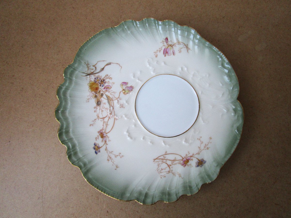 Superb Selfish Lunch Cup In Limoges Porcelain Art Nouveau Dejeuner Egoiste-photo-4