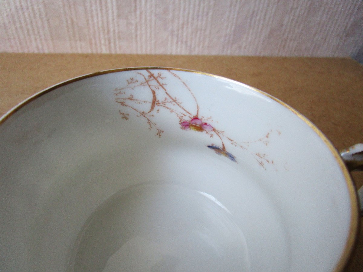 Superb Selfish Lunch Cup In Limoges Porcelain Art Nouveau Dejeuner Egoiste-photo-7