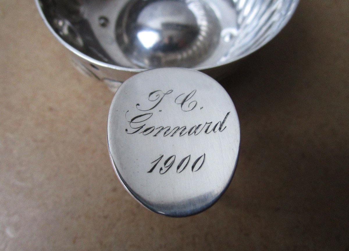 Ancien Taste Vin Ou Tasse à Vin En Argent Massif Poinçon Minerve Attribué Jc Gonnard 1900
