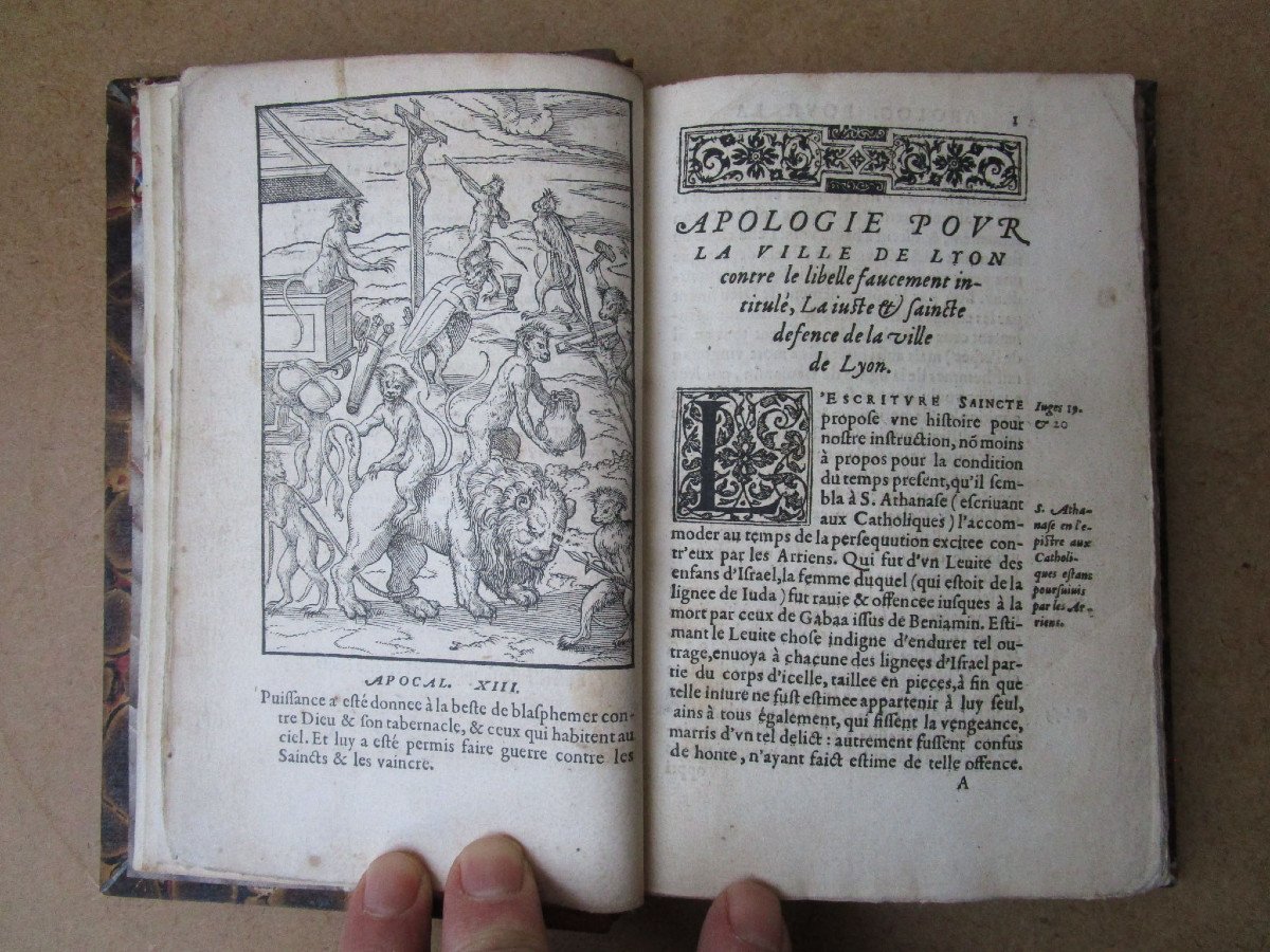 Very Rare Book Speech Of The First Troubles That Happened In Lyon Saconay 1569 Ex-libris Brolemann.-photo-6