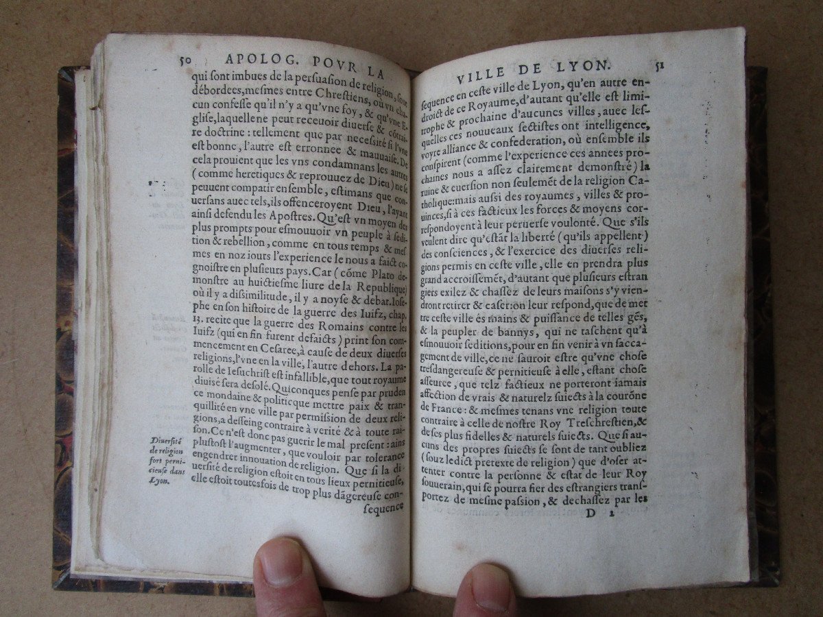 Very Rare Book Speech Of The First Troubles That Happened In Lyon Saconay 1569 Ex-libris Brolemann.-photo-7
