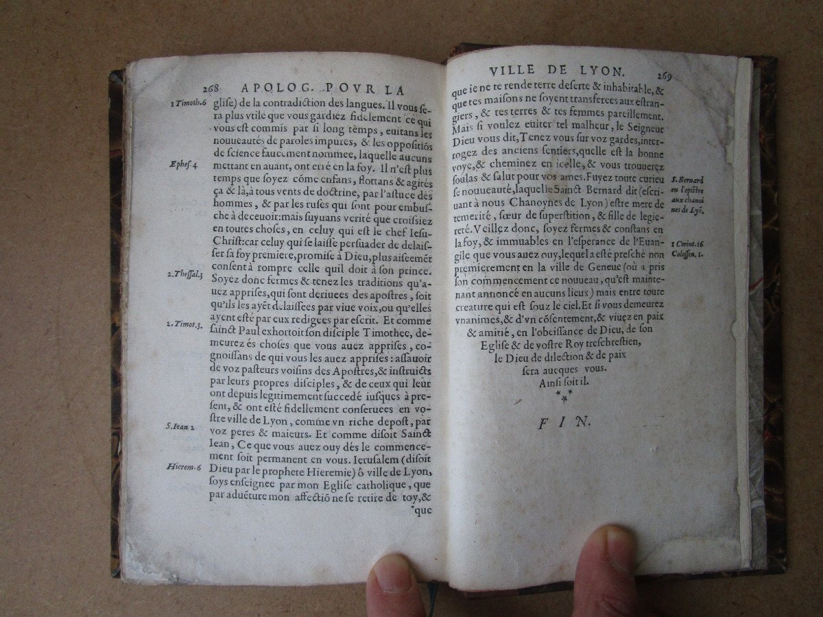 Very Rare Book Speech Of The First Troubles That Happened In Lyon Saconay 1569 Ex-libris Brolemann.-photo-8
