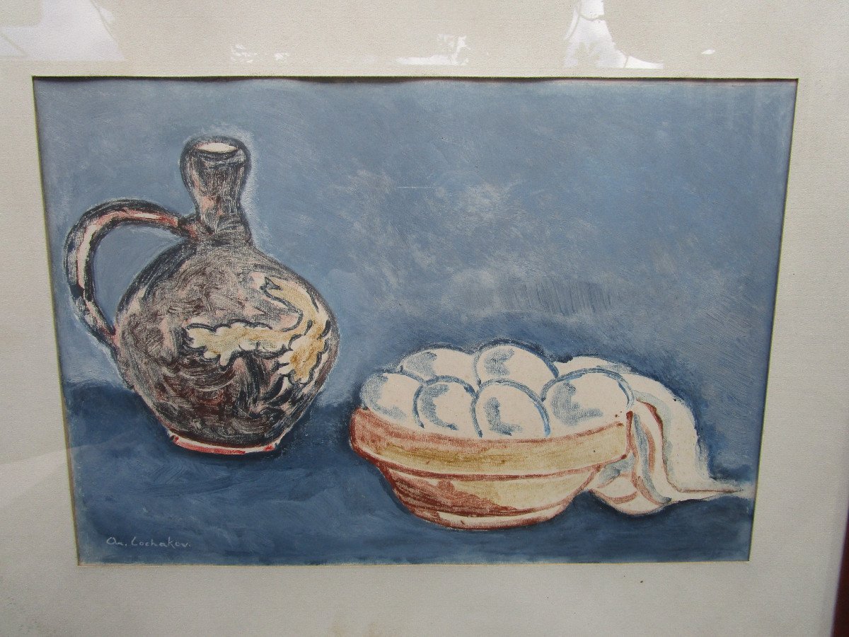 Ary Arcadie Lochakov Lochakow Rare Tableau Ecole De Paris Russe Juif Juda&iuml;ca Isra&eacute;lite 1936.-photo-3