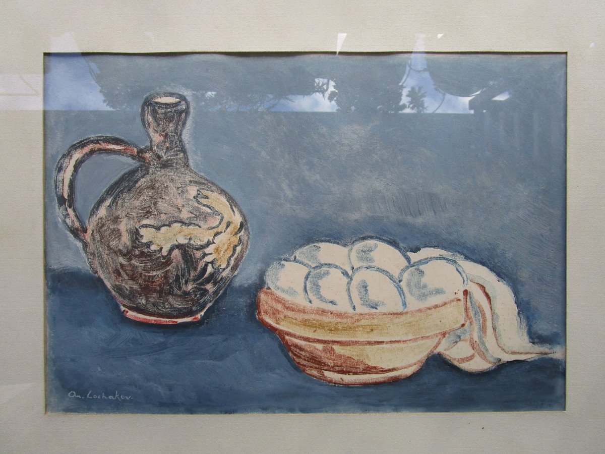Ary Arcadie Lochakov Lochakow Rare Tableau Ecole De Paris Russe Juif Juda&iuml;ca Isra&eacute;lite 1936.-photo-4