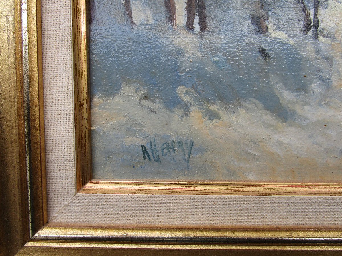 Very Beautiful Mountain Painting Signed Roger Henry Saint Sauveur Le Vercors Near St Marcellin-photo-4
