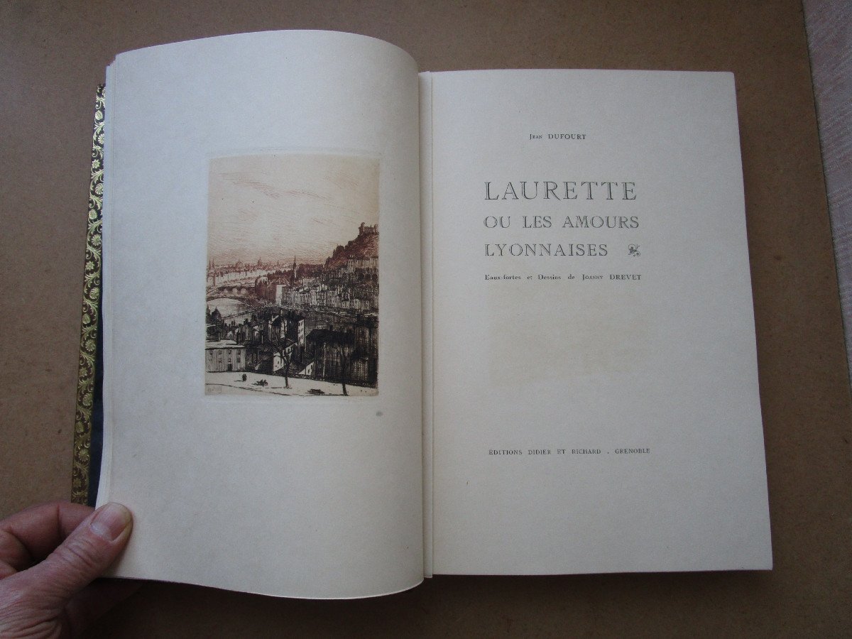 Rare Livre Laurette 1929 Jean Dufourt Dédicacé Et Numéroté 3 Avec Sa Plaque Joanny Drevet Lyon-photo-3