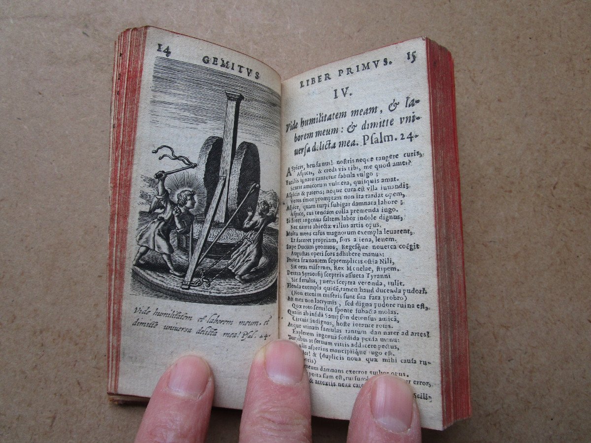 Ancien Rare Livre d'Amour Spirituel Pia Desideria Hugo Hermann 1636 Très Nombreuses Gravures. -photo-4