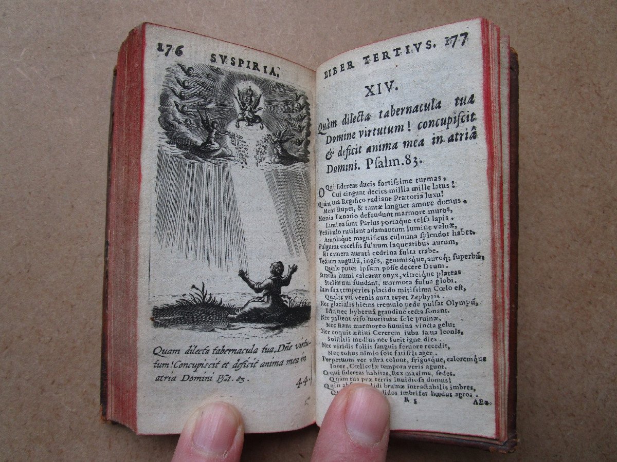 Ancien Rare Livre d'Amour Spirituel Pia Desideria Hugo Hermann 1636 Très Nombreuses Gravures. -photo-6