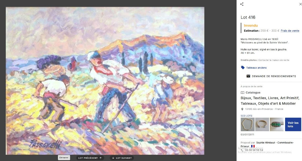 Mario Passarelli, Peintre Provençal, Très Belle Huile Sur Toile, Tableau Pointillisme, Art Naïf-photo-4
