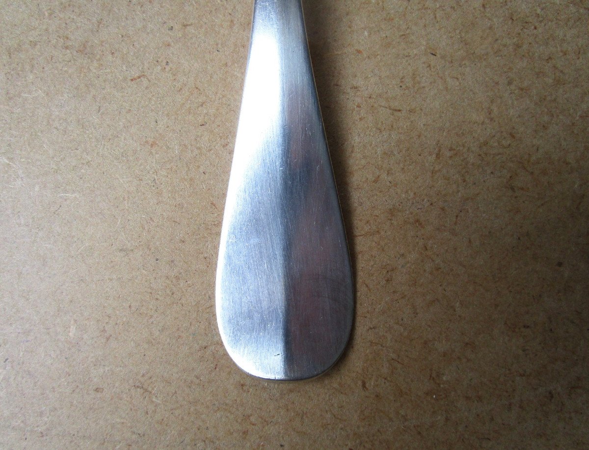 Cuillère De Service à Ragout En Argent Massif Russe Saint Petersbourg 1886 Modèle Uniplat 27 Cm-photo-3