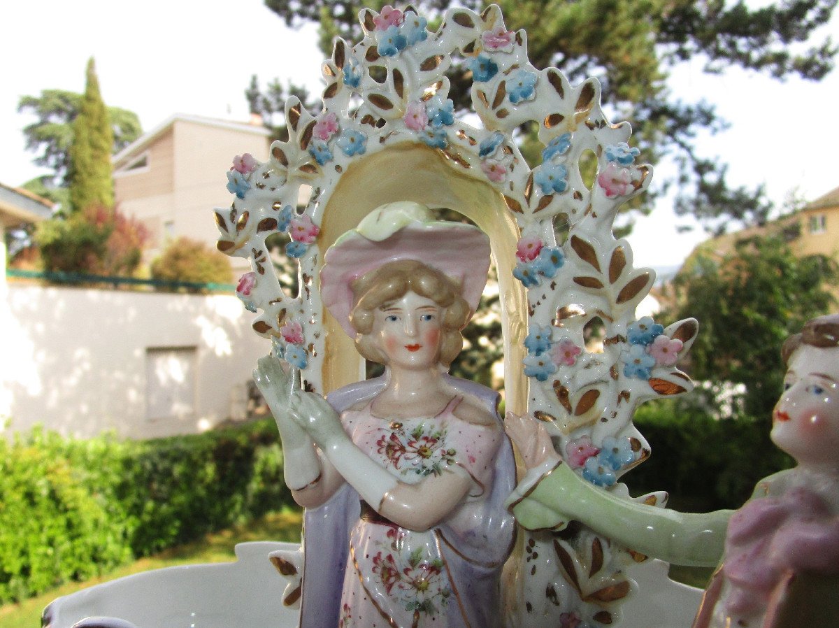 Very Beautiful German Porcelain Group, Late 19th Or Early 20th Century, In Perfect Condition -photo-5