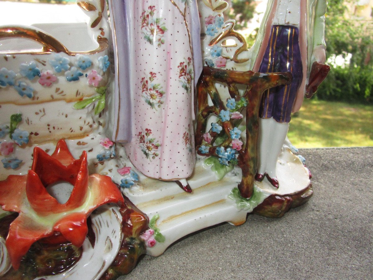 Very Beautiful German Porcelain Group, Late 19th Or Early 20th Century, In Perfect Condition -photo-7