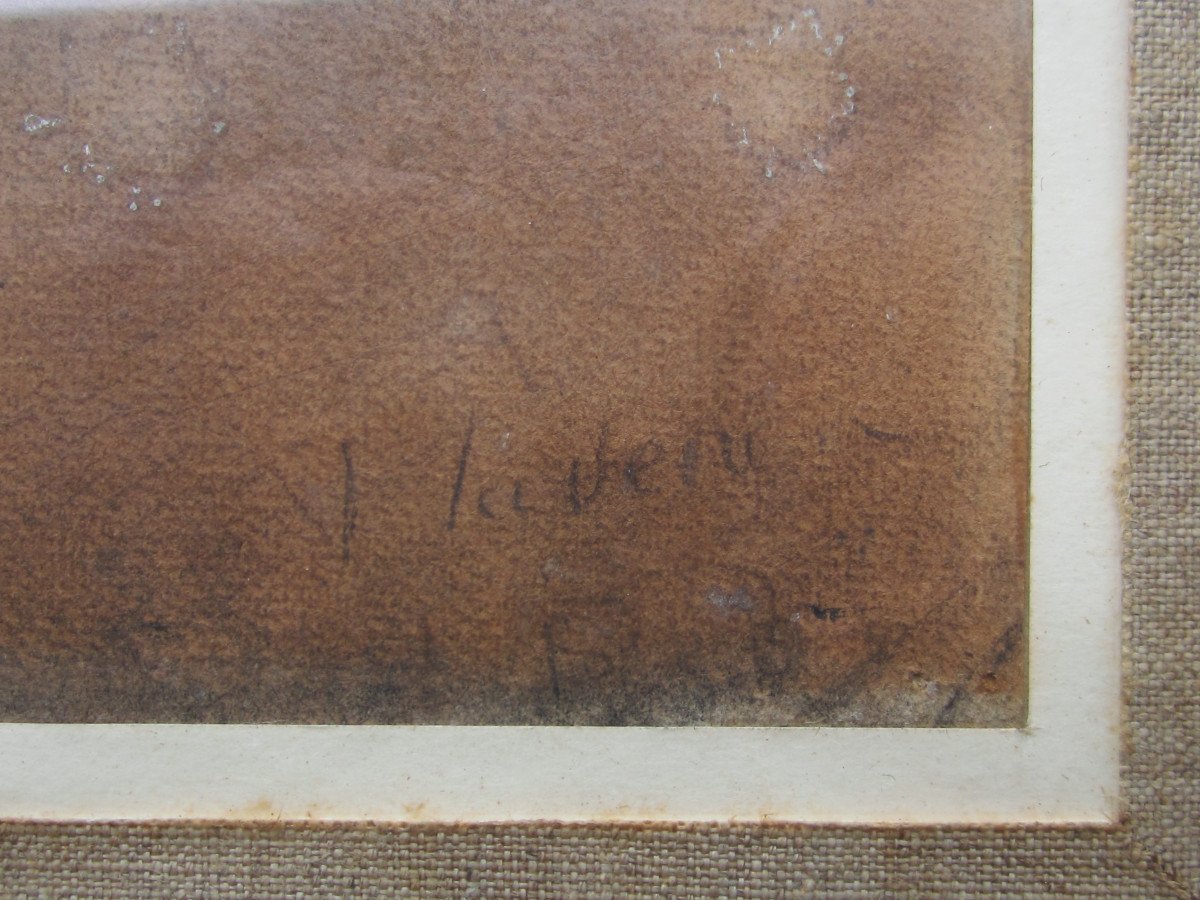 Beau Dessin Au Crayon XVIIIe Ou XIXe Encadré Sous Vitre Tête d'Homme Signature à Identifier.-photo-4
