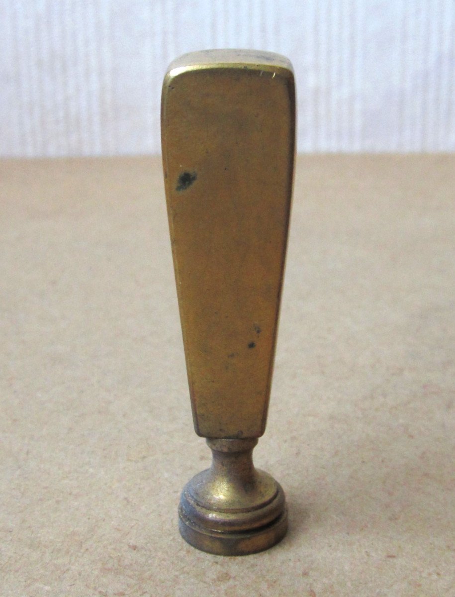 Antique Bronze Sealing Stamp With Rose Decor Signed L. Rigot Initials Eo Art Nouveau Stamp.-photo-3