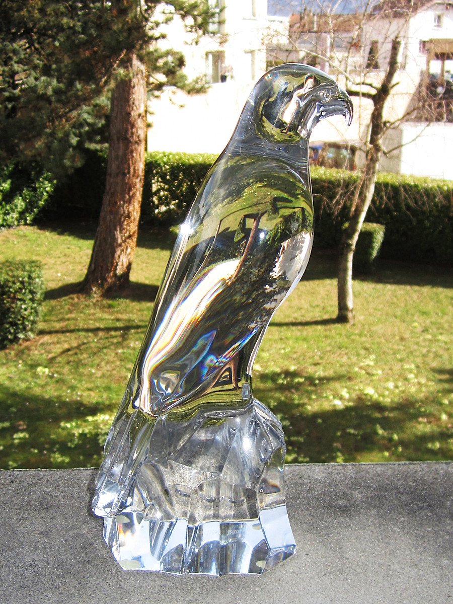 Aigle En Cristal De Baccarat En &eacute;tat Quasiment Neuf, Hauteur 25 Cm. Poids 2,8 Kg.-photo-3