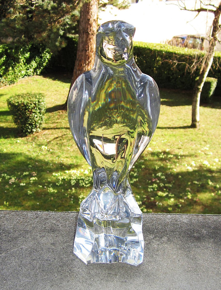 Aigle En Cristal De Baccarat En &eacute;tat Quasiment Neuf, Hauteur 25 Cm. Poids 2,8 Kg.-photo-4