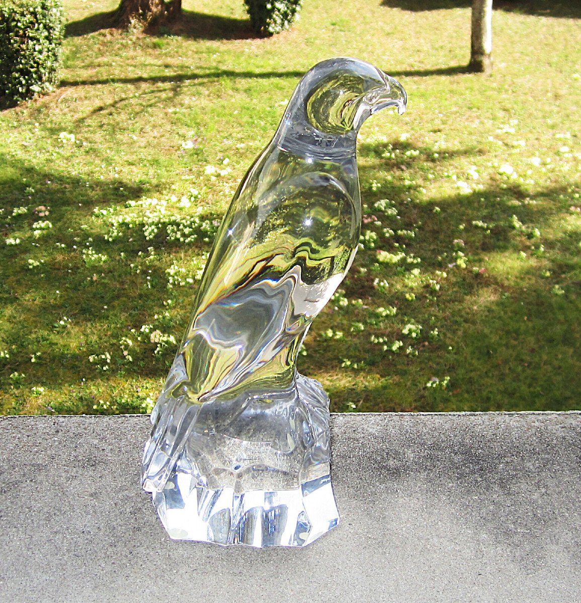Aigle En Cristal De Baccarat En &eacute;tat Quasiment Neuf, Hauteur 25 Cm. Poids 2,8 Kg.-photo-2