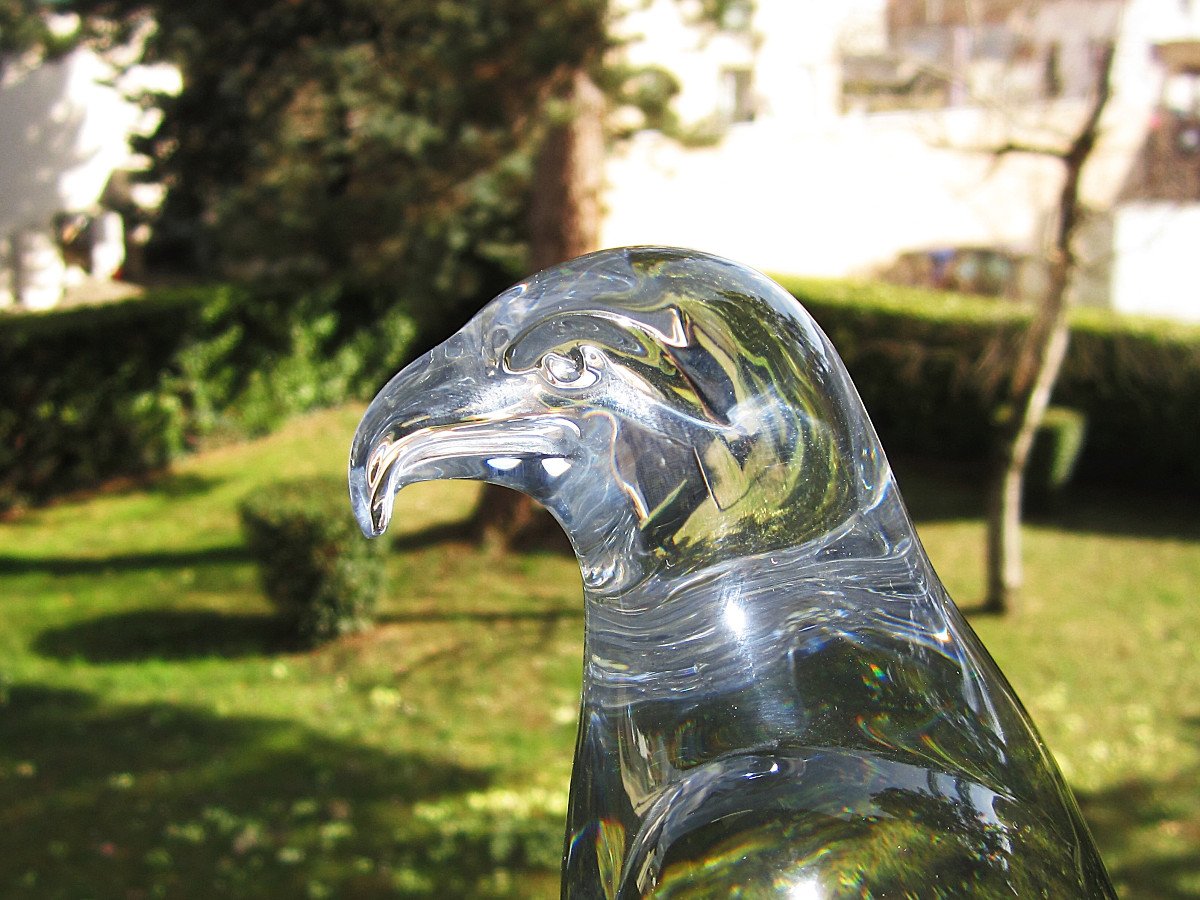 Aigle En Cristal De Baccarat En &eacute;tat Quasiment Neuf, Hauteur 25 Cm. Poids 2,8 Kg.-photo-2