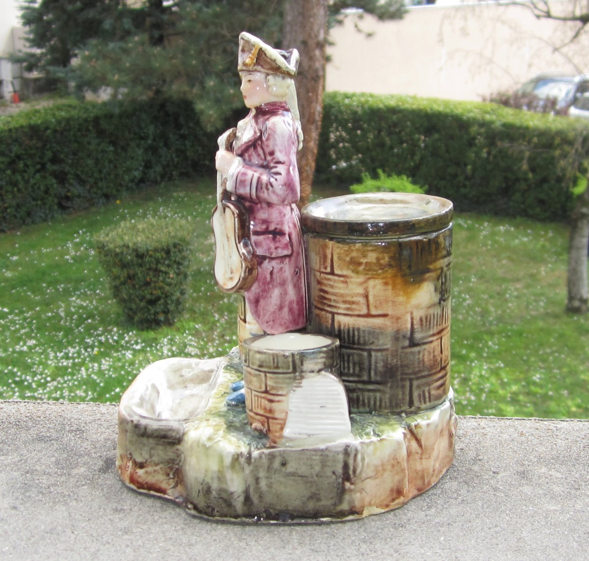 Nécessaire De Fumeur XIXe Pyrogène Pot à Tabac En Barbotine, Style Bernard Bernhard Bloch.-photo-4