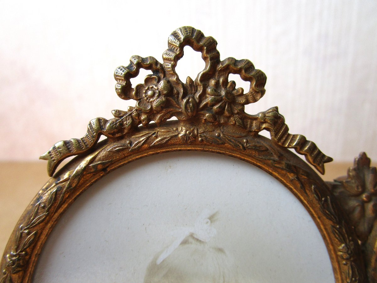 Charmant petit cadre double porte-photos de style Louis XVI, d'époque Napoléon III porte photo-photo-4