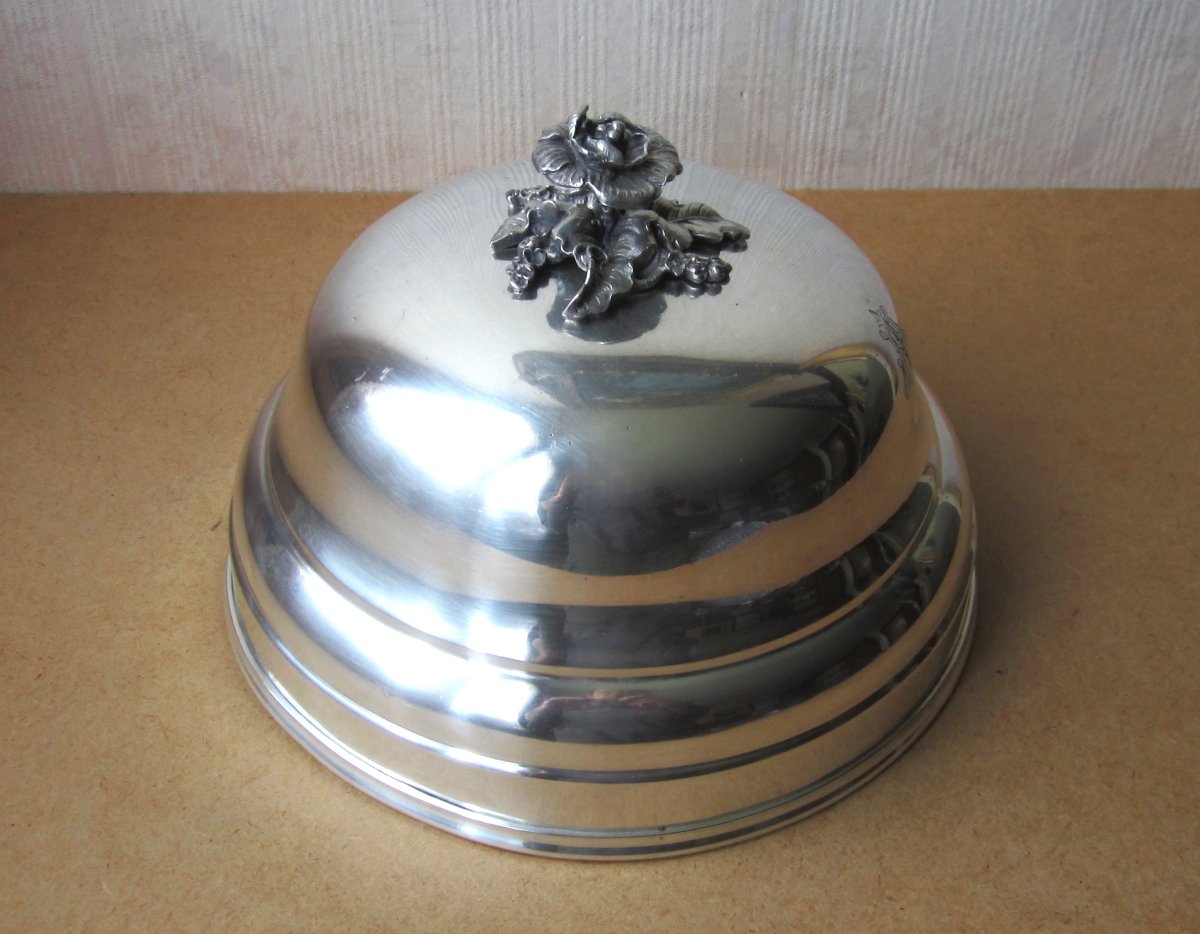 Antique Beautiful 19th Century Silver-plated Metal Table Service Bell, Monogram Initials Im Or Mi -photo-1