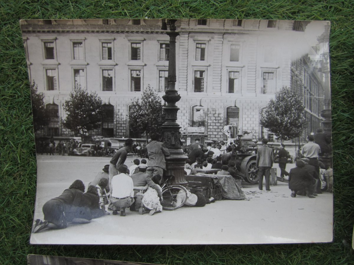 Lot de 9 anciennes photos photographies de presse LAPI FFI Libération de Paris militaire 1944-photo-2