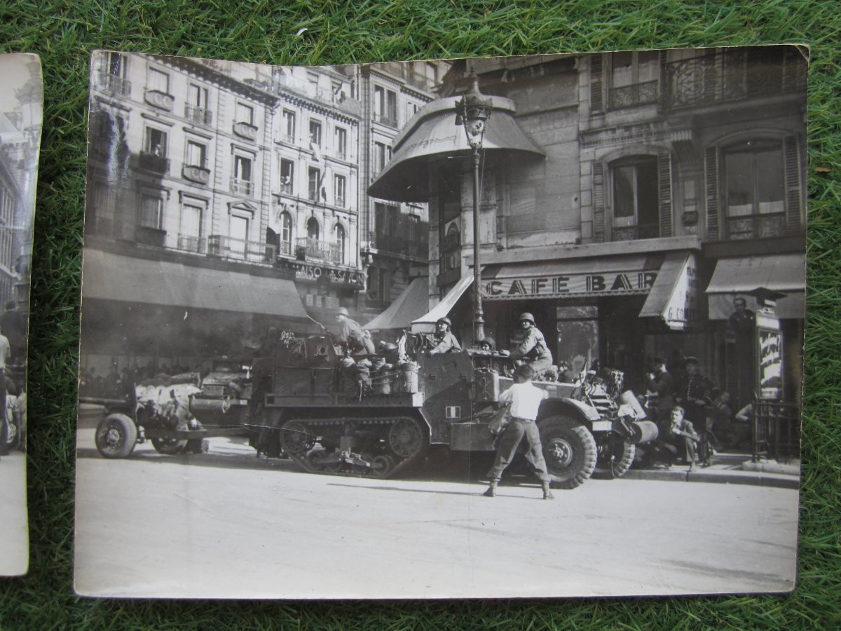 Lot de 9 anciennes photos photographies de presse LAPI FFI Libération de Paris militaire 1944-photo-3