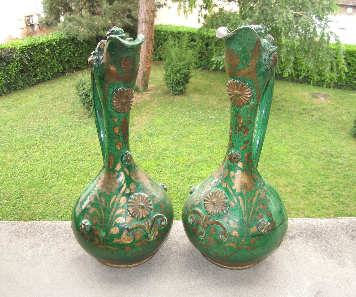Antique Beautiful Pair Of Terracotta Avignon Ladies, 19th Century, Canakkale, Türkiye.-photo-2
