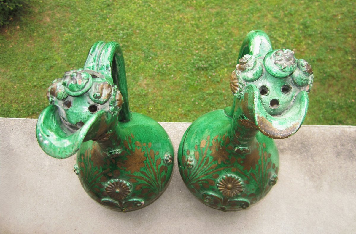 Antique Beautiful Pair Of Terracotta Avignon Ladies, 19th Century, Canakkale, Türkiye.-photo-1