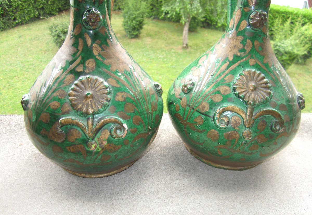 Antique Beautiful Pair Of Terracotta Avignon Ladies, 19th Century, Canakkale, Türkiye.-photo-2