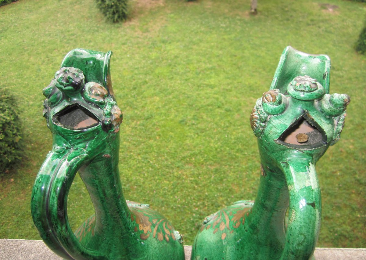 Antique Beautiful Pair Of Terracotta Avignon Ladies, 19th Century, Canakkale, Türkiye.-photo-4