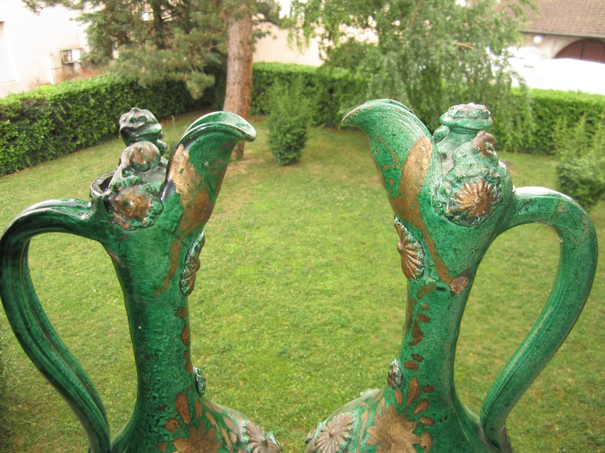 Antique Beautiful Pair Of Terracotta Avignon Ladies, 19th Century, Canakkale, Türkiye.-photo-5