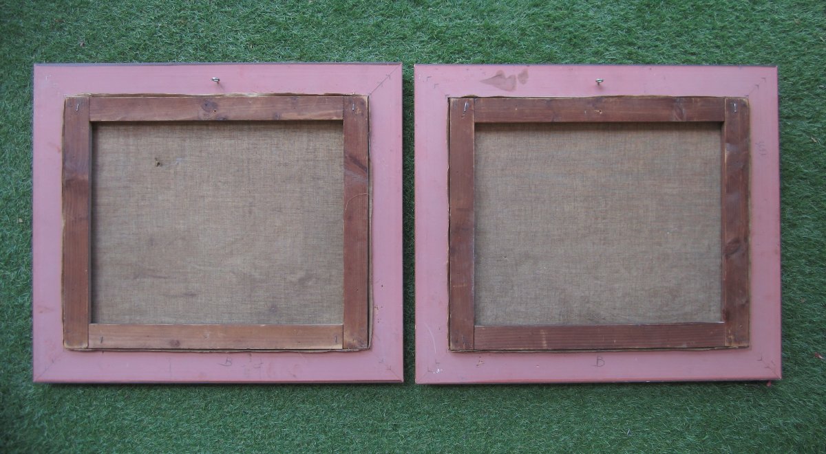 Pair Of Oil Paintings On Canvas Signed Stauder 1950 Marseille Le Vieux Port To Be Restored.-photo-8